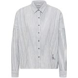 Mustang - Ruby - Oversized Overhemdblouse - Puur Katoen - Motiefstitching