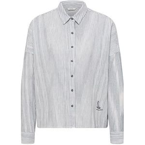 Mustang - Ruby - Oversized Overhemdblouse - Puur Katoen - Motiefstitching