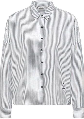 Mustang - Ruby - Oversized Overhemdblouse - Puur Katoen - Motiefstitching