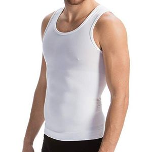 FarmaCell Man 417B (Wit, S) Heren body shaping Hemd met licht en verfrissend BREEZE-garen