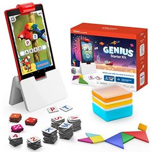Osmo - Genius Starter Kit voor Fire Tablet - 5 educatieve leerspellen - 6-10 jaar - Spelling, wiskunde, creativiteit en meer - STEM-speelgoed ( Osmo Inclusief Fire Tablet Base - exclusief Amazon)