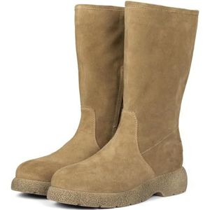 GIOSEPPO KOSSEN - Dameslaarzen - Taupe - Splitleer met Bont - Gevoerde Binnenzool