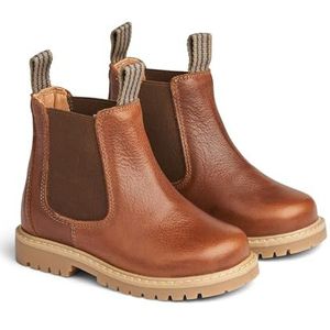 Wheat Unisex kinderschoenen Chelsea laarzen winterlaarzen CAJ jongens en meisjes 90% leer, 10% suède ademende sneeuwschoen, 9002 cognac, 27 EU