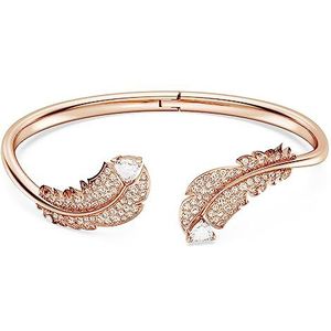 Swarovski Nice armband, Veer, Wit, Roségoudkleurige toplaag