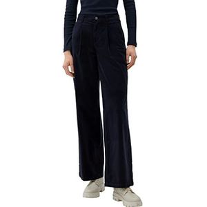 s.Oliver Relaxed: Chino van fijn corduroy, blauw, 34