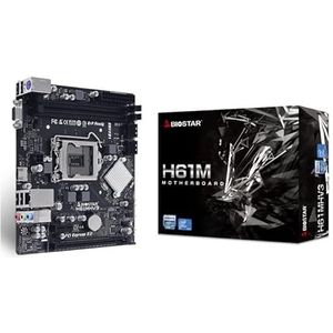mATX LGA1155 H61MHV3 moederbord, ondersteuning voor Intel-processors, PCIe-uitbreiding, USB-poorten, ideaal voor kantoor-pc en multimedia-projecten.