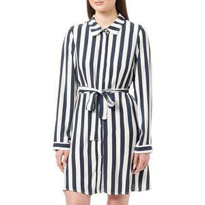Vila Dames Vilisa L/S Short Shirt Dress/Ka blousejurk, Cloud Dancer/Stripes: navy blazer, 42