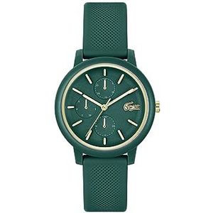 Lacoste Analoge Multifunctionele Quartz Horloge voor Vrouwen LACOSTE.12.12 Multi Collectie met Siliconen Armband, Groen, Japans