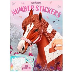 Depesche 12486 Miss Melody Number Sticker - Stickerboek met 16 pagina's voor het ontwerpen van paardenmotieven op nummer, inclusief 8 stickervellen