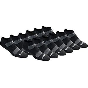 Saucony Multi-Pack Mesh Ventilating Comfort Fit Performance No-Show Sokken voor heren, Zwart Basic (12 paar), Large