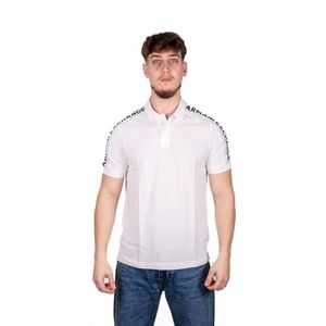 Armani Exchange Poloshirt met korte mouwen voor heren, jacquard logo, off-white, L