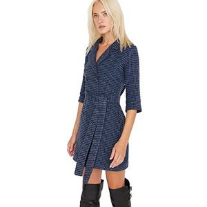 TRENDYOL Dames Woman Mini Standaard Crew Neck Knit Dress Jurk, blauw, 42