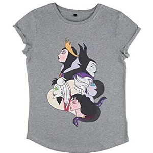 Disney Villains - Wicked Profile Women's Rolled-sleeve Melange grey XL