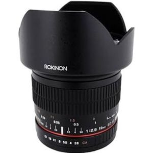 Rokinon 10 mm F2.8 ED AS NCS Ultra groothoeklens voor Sony E-Mount (NEX) camera's (10M-E), zwart