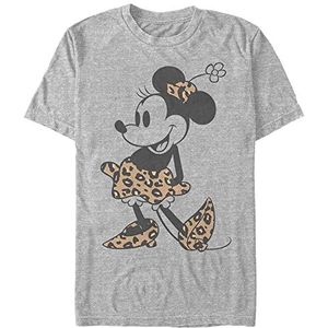 Disney Classics Unisex Mickey & Friends Leopard Mouse Organic Short Sleeve T-Shirt, Melange Grey, M, grijs (melange grey), M