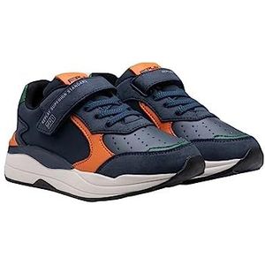 Replay Merak Jr 4 Sneakers voor jongens, 3282 Navy Orange Green, 32 EU