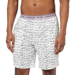 Calvin Klein Korte pyjamabroek voor heren, PRINT_WHITE Logo Marker, S