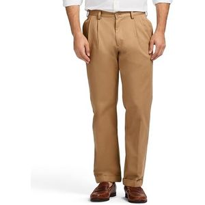 IZOD American Chino geplooide broek voor heren, Engels Khaki, 30W / 30L