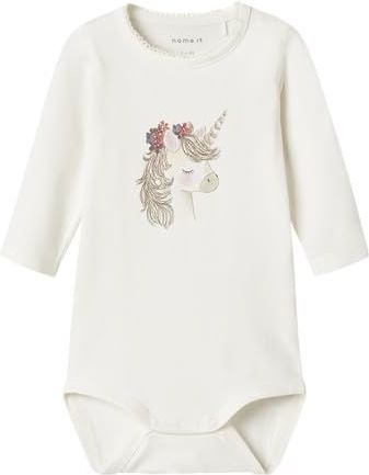 NAME IT Rompertje/body 'NBFNICORN'  marine / goud / rood / wit
