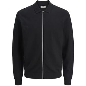 Jrebcallum Knit Polo Full Zip, zwart, XL