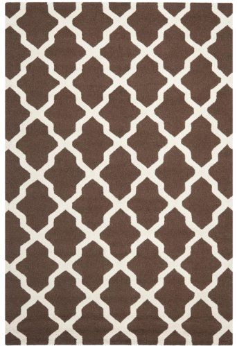 Safavieh Ava getextureerd gebied tapijt, handgetuft wol tapijt in donkerbruin/ivoor, 121 X 182 cm