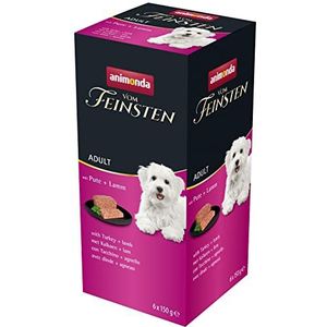 animonda Vom Feinsten Volwassen hondenvoer, natvoer voor volwassen honden, met kalkoen + lam, 6 x 150 g