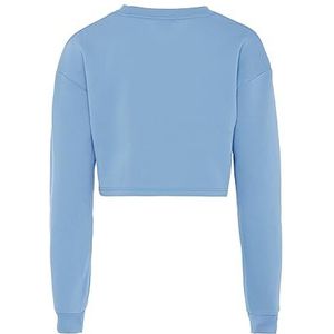 Yuka Sweatshirt met lange mouwen voor dames van 100% polyester met ronde hals LICHTBLAUW maat S, lichtblauw, S
