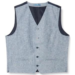 JACK & JONES Jprriviera Linnen Waistcoat kostuumvest voor heren, Chambray Blue/Fit: slim fit, 46