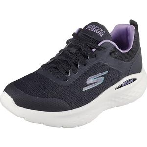 Skechers Go Run Lite Sneaker voor dames, Zwarte Textiel Paars Trim, 36 EU