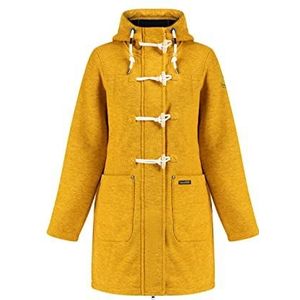 boundry Dames Fraully gebreide fleece duffelcoat, Mosterd melange, XL