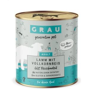 GRAU - het origineel - Natvoer voor honden - Lam met volkorenrijst, 6 verpakking (6 x 400 g), monoproteïne, glutenvrij, voor volwassen honden