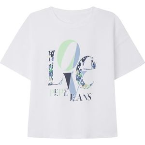 Pepe Jeans Odette T-shirt voor meisjes, wit (wit), 6 jaar, wit, 6 Jaren