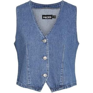 PIECES Damesvest PCSKY JEANS, blauw (medium blue denim), XS