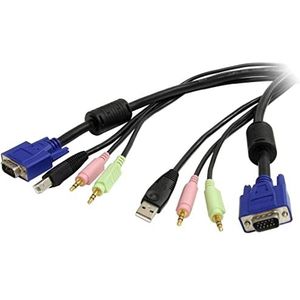 StarTech.com 1,80m 4-in-1 USB VGA KVM-switch Kabel met Audio en Microfoon