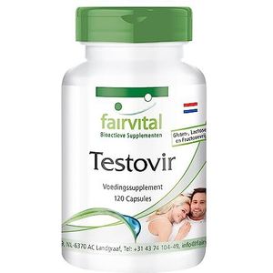 Fairvital | Testovir - Testosteron Booster - met Muira Puama, chrysine & bioperine - HOOG GEDOSEERD - VEGAN - 120 capsules