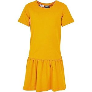 Urban Classics Girl Valance Tee Dress damesjurk geel basics, casual wear, streetwear, Magicmango, 134/140 cm