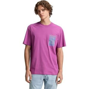 TOM TAILOR Denim T-shirt voor heren, 26530 - Plum Blossom Lila, XXL