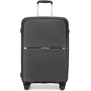 British traveller Koffer Lichtgewicht PP Hard Shell Trolley, Fashion Travel Carry on Hand Bagage Cabin Size, TSA Lock Check in Case met 4 Spinner Wielen, Zwart, M, Bagage met harde schaal