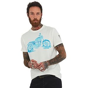 Joe Browns Heren Smelting Motorfiets Grafisch T-Shirt, Wit, XXL