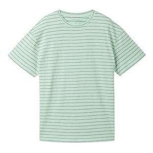 TOM TAILOR T-shirt voor jongens, 35171 - Pastel Apple Green Grey Stripe, 140 cm