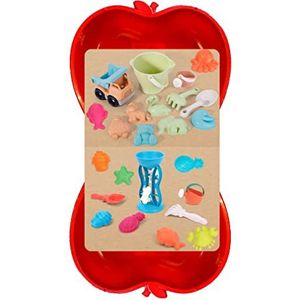 thorberg Zandbak zandbak in appelvorm XL in 4 kleuren! Pierenbadje zandschelp (2X rood + 24-delig biologische set)