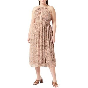 faina Dames midi-jurk van chiffon 19226415, camel wit, XL, camel wit, XL