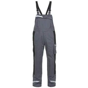 Hydrowear 043486 Malibu Multi Venture Bib and Brace, 80% katoen/19% polyester/1% antistatische vezels, 46 maten, grijs/zwart