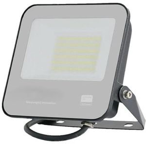 50 W projector met 1 m chip en 6500K kabel. Elegant design met zwarte behuizing en grijze matglazen afwerking, ideaal om elke ruimte te accentueren met helder en efficiënt licht.