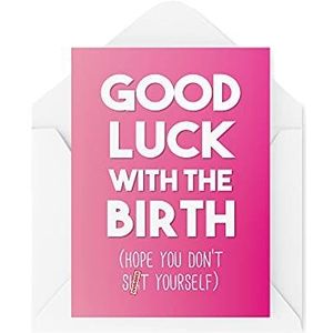 Grappige zwangerschapskaarten, Zwangerschaps verlof kaart, veel geluk met de geboorte, voor haar nieuwigheid nieuwe Baby Profanity Banter Joke, CBH499