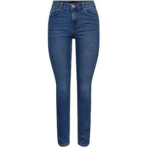 PIECES dames jeans broek, blauw (medium blue denim), 28W x 30L