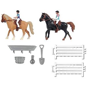 Van Manen Kids Globe Farming 640072 Horse and 2 Rider Set for Girls with Accessories, Multi-Colour