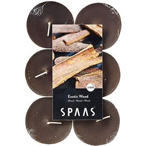 SPAAS 12 Maxi Theelichten Geur, ± 10 uur - Exotic Wood