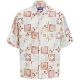JACK & JONES Overhemd 'JORHydra'  lichtblauw / oranje / roestrood / wit