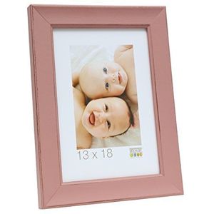 Deknudt Fotolijst, hout, roze, 13 x 13 cm